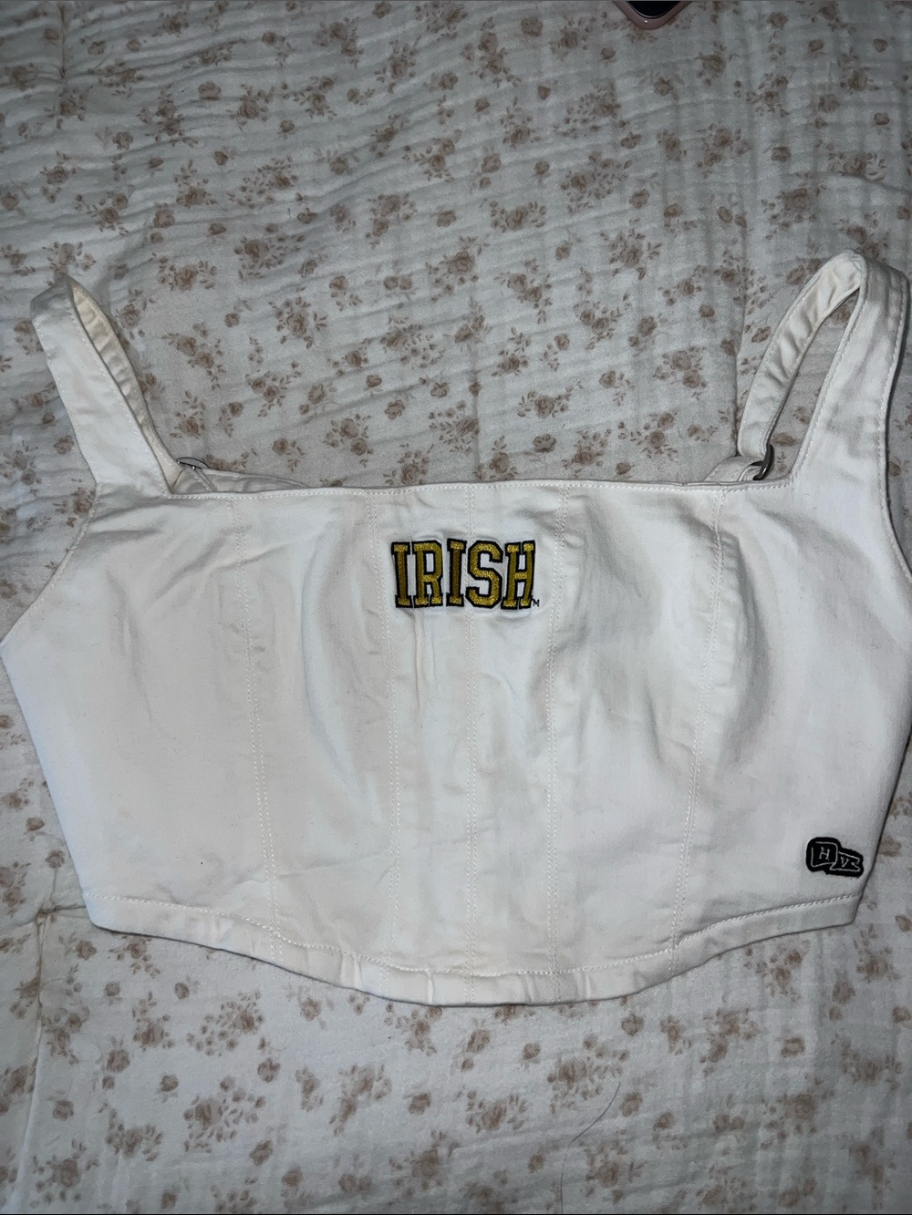 NOTRE DAME - White denim material top